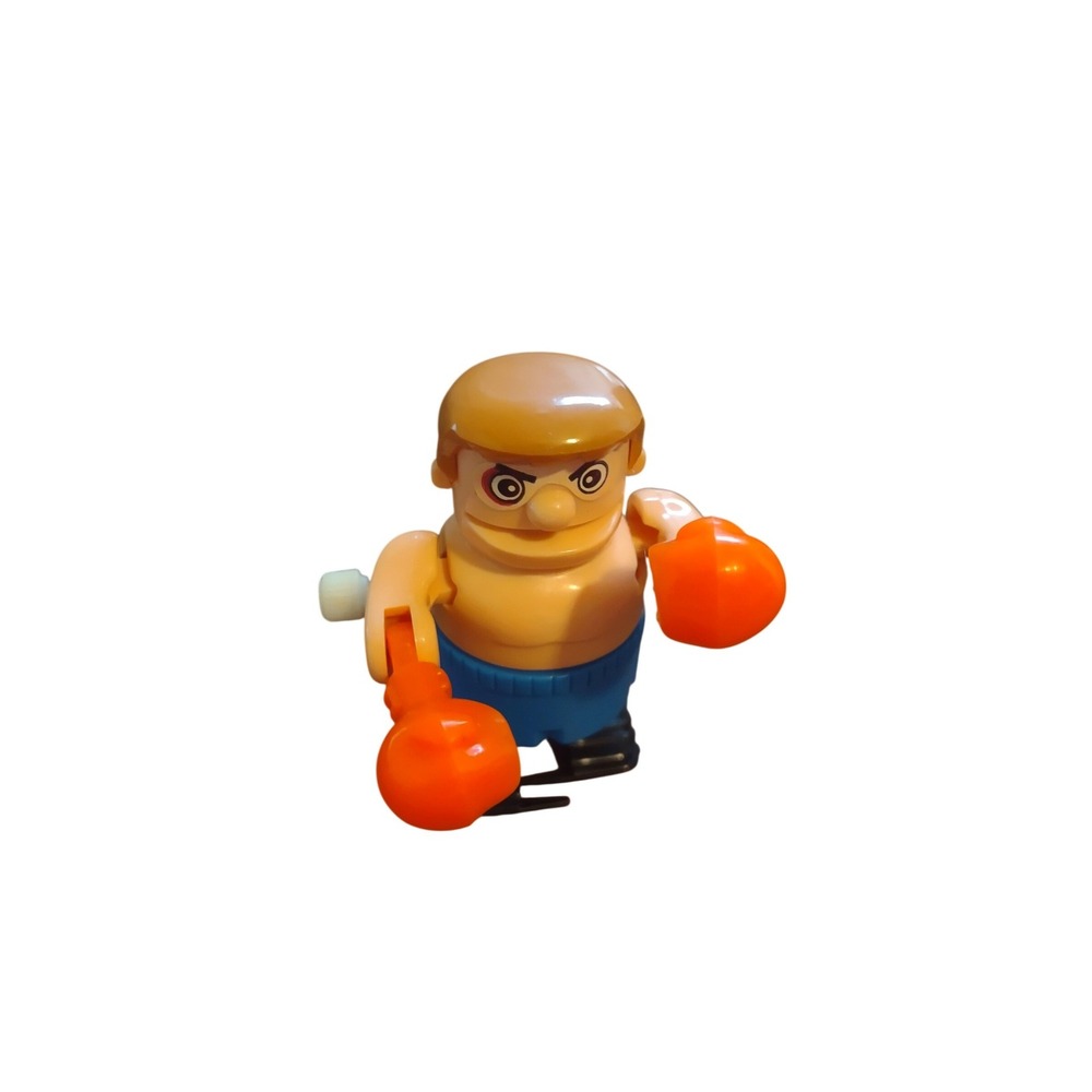 Vintage Tomy Wind Up Boxer Toy Orange Gloves Blue Trunks Taiwan‎ Mechanical Toy